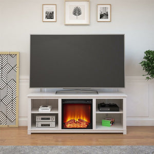 Ivory Pine Gaither TV Stand for TVs up to 60" with Fireplace Included, #6389