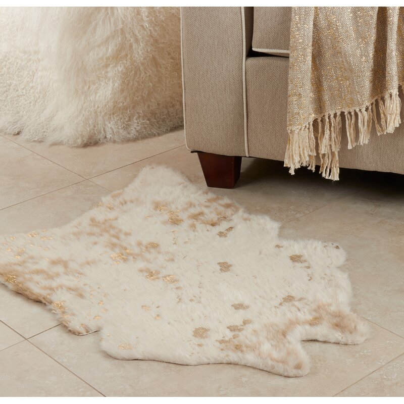 Tackitt Abstract Ivory/Gold Area Rug