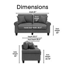 Load image into Gallery viewer, Talbert Rolled Arm Loveseat (2 boxes)
