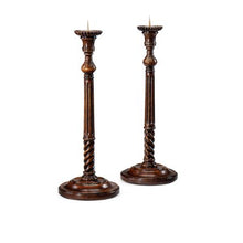 Load image into Gallery viewer, Tall Fluted Metal Candlestick (Set of 2) Dark Brown 725CDR
