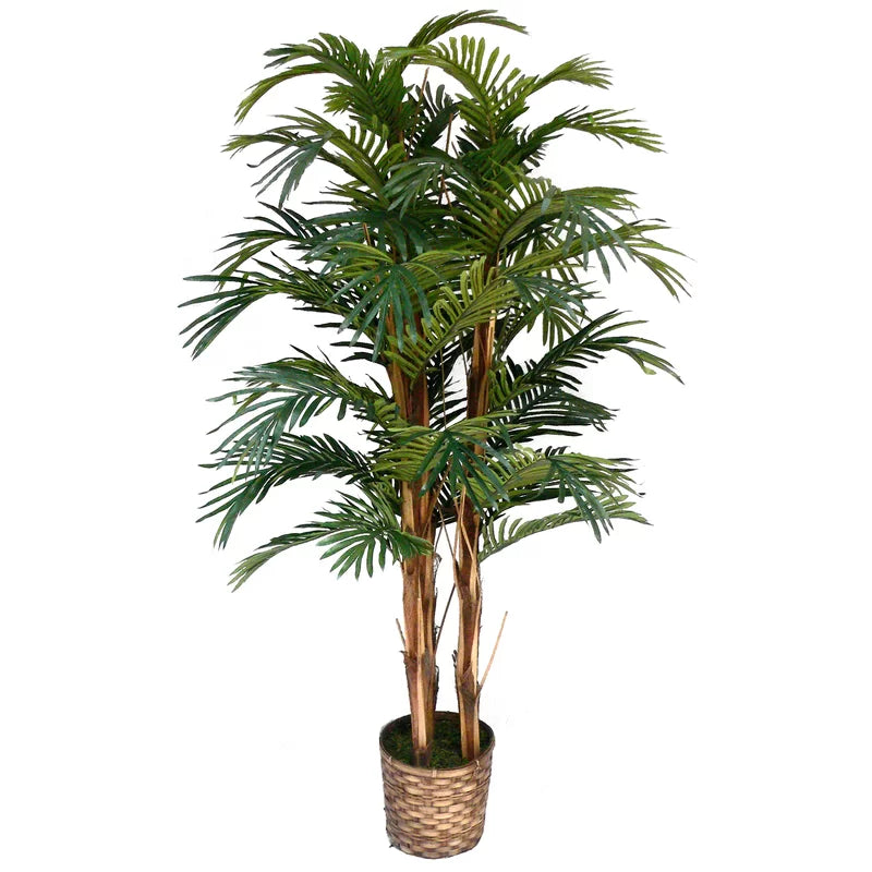 Tall High End Realistic Silk Floor Palm Tree in Planter