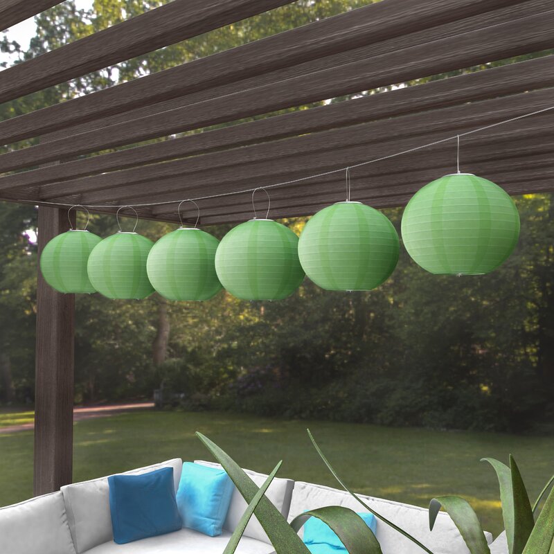 Tamalpais Outdoor LED Solar Powered 1 Paper Lantern String Light (Set of 3)
