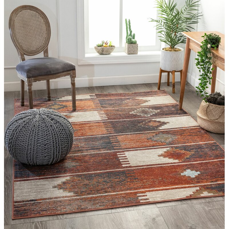 Taos Southwestern Burnt Orange Area Rug 6020RR