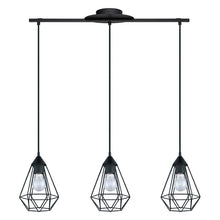 Load image into Gallery viewer, Matte black Taplin 3-Light Kitchen Island Geometric Pendant SB2573
