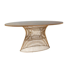 Load image into Gallery viewer, Bronze Taplin Oval Metal Base Dining Table
