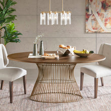 Load image into Gallery viewer, Bronze Taplin Oval Metal Base Dining Table
