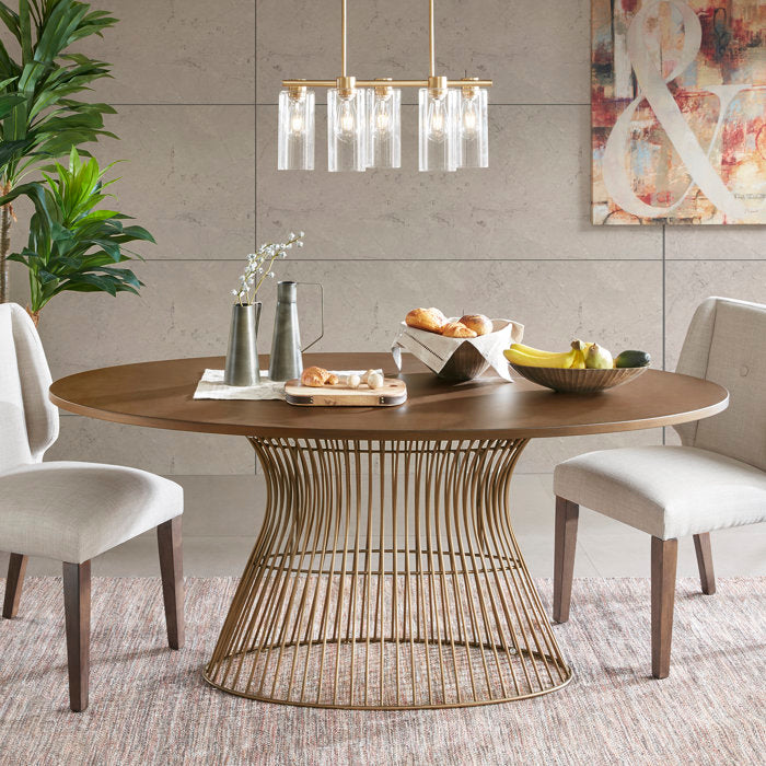 Bronze Taplin Oval Metal Base Dining Table
