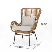 Load image into Gallery viewer, Tarnowski Wicker Patio Chair with Cushions (Set of 2)Light Brown #2176HW
