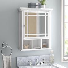 Load image into Gallery viewer, White Taryn Surface Mount Framed 1 Door Medicine Cabinet with 1 Adjustable Shelves MRM3989
