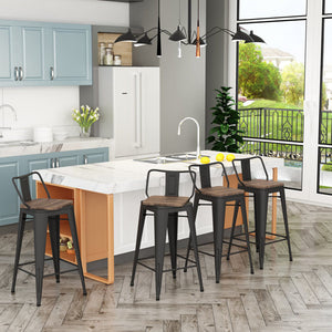 24" Tauber Set of 4 Swivel Counter & Bar Stool (Set of 4)