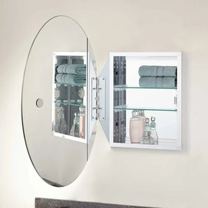 30" H x 20" W x 4.25"D Taussig Recessed Mount Oval Medicine Cabinet