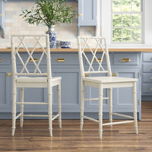 Load image into Gallery viewer, Off White Teague Solid Wood Counter Stool (Set of 2)
