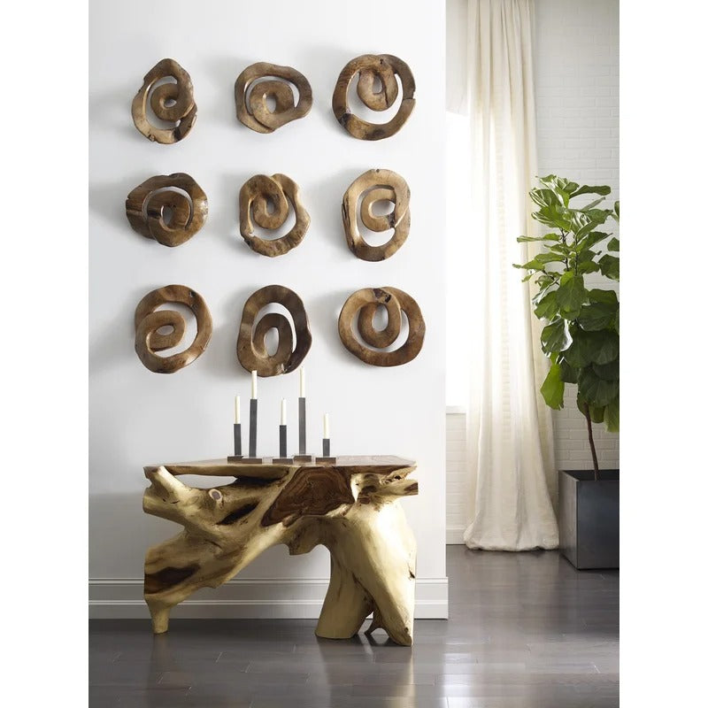 Teak Wood Wall Décor Set of 5 1726CDR