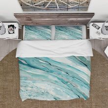 Load image into Gallery viewer, Teal Microfiber Duvet Cover Set F/Q (Set of 2)
