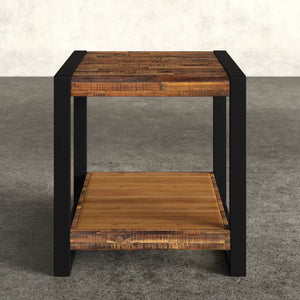 Telfair 24'' Tall Solid Wood Sled End Table