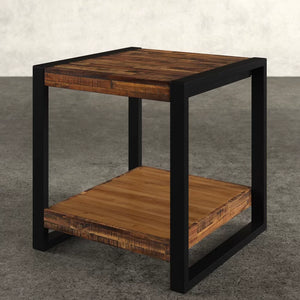 Telfair 24'' Tall Solid Wood Sled End Table