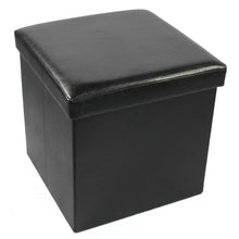 Load image into Gallery viewer, Teme 15&#39;&#39; Wide Faux Leather Square Ottoman with Storage
