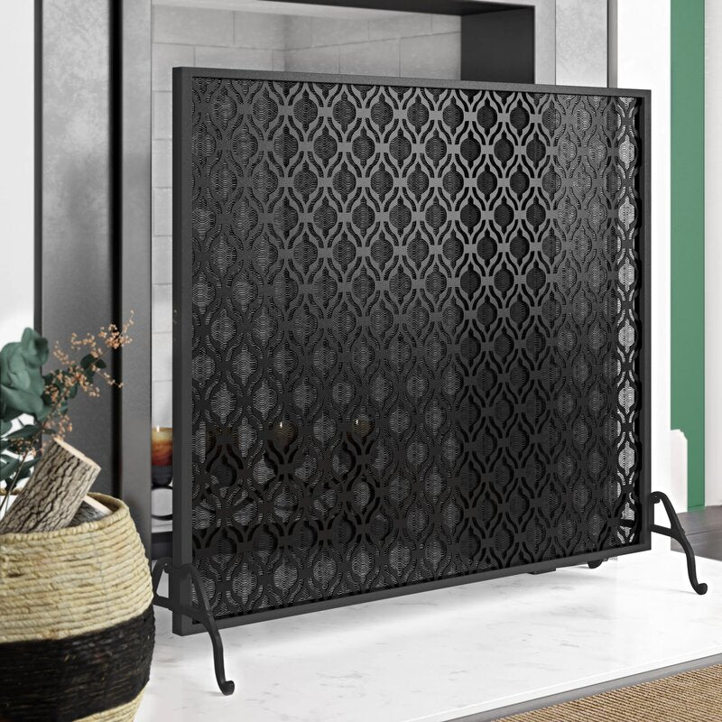 Tennison Single Panel Iron Fireplace Screen