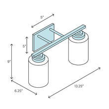 Load image into Gallery viewer, Capital Gold Tera 2-Light Vanity Light - 278CE
