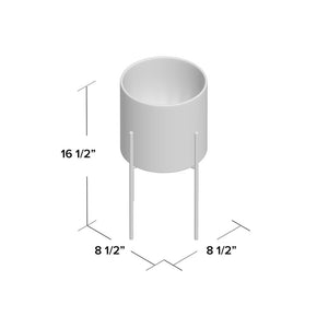 16.5" H x 8.5" W x 8.5" D White Terrell Ceramic and Metal Pot Planter 5513RR