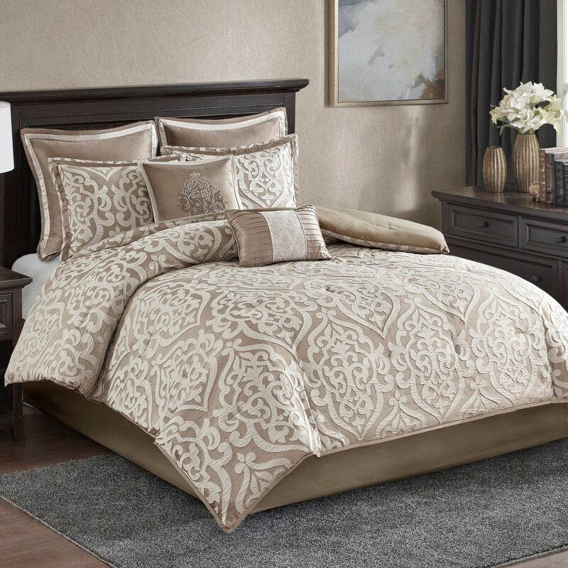 Tess Damask 8 Piece Comforter KING Set 141AH