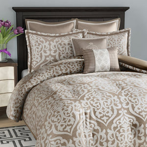 Tess Damask 8 Piece Comforter KING Set 141AH