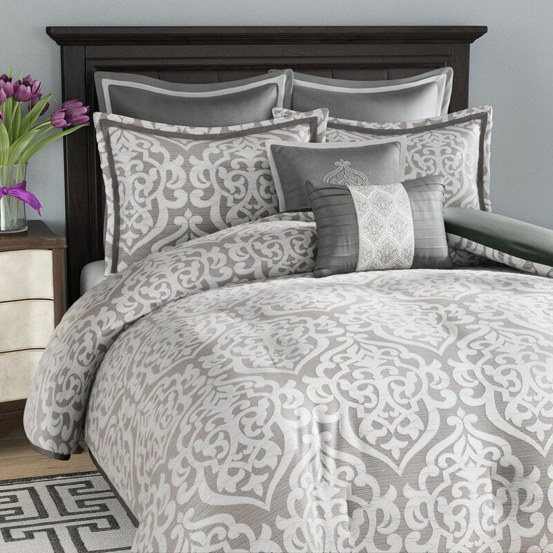Tess Damask 8 Piece Comforter Set 1408CDR