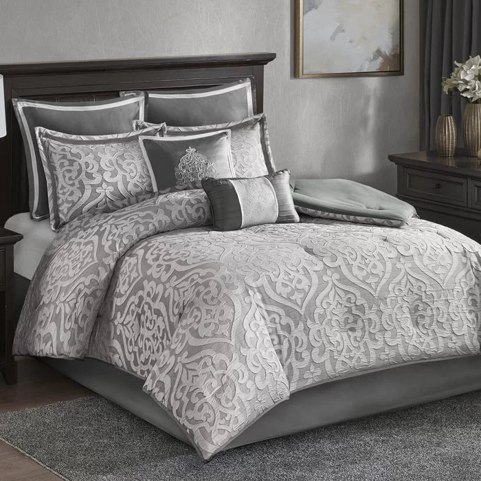 Tess Microfiber Reversible Modern & Contemporary 8 Piece Comforter (Set of 8)