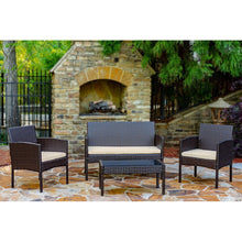 Load image into Gallery viewer, Tessio 4 Piece Rattan Seating Group with Cushions 2093
