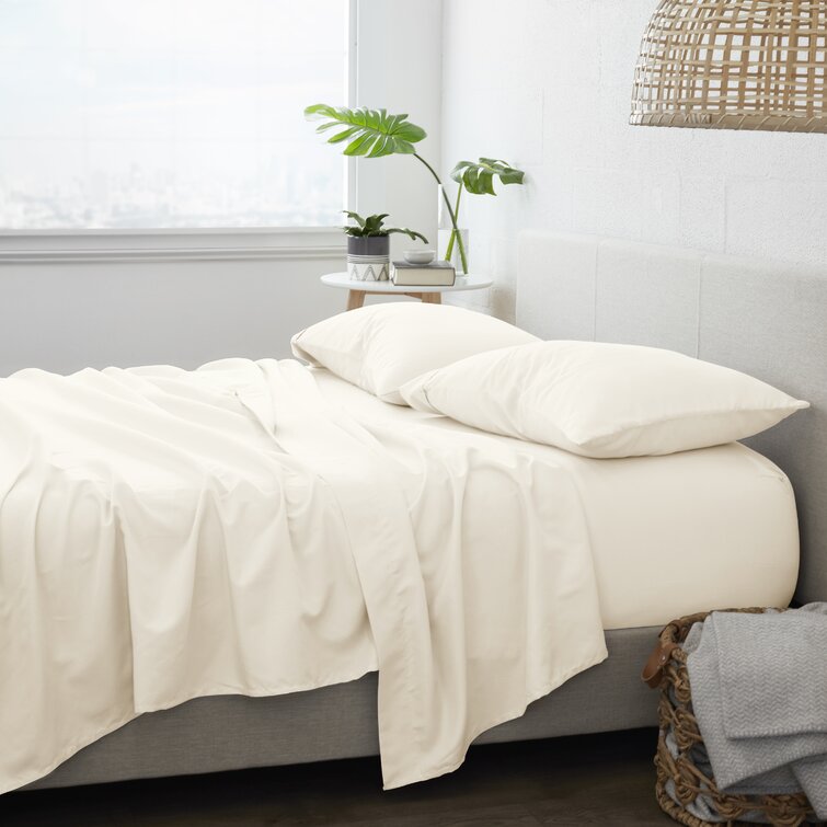 Ivory Tetbury Microfiber Sheet Set, Twin XL