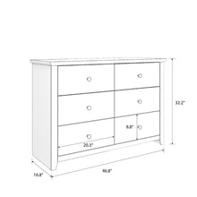 Load image into Gallery viewer, Tevrat 6 Drawer 46.9&#39;&#39; W Double Dresser 6728RR
