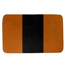Load image into Gallery viewer, 17&quot; W x 24&quot; L Orange/Black Middle Texas Stripes Rectangle Foam Microfiber Non-Slip Striped Bath Rug 1301GL
