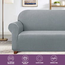 Load image into Gallery viewer, Textured Grid Stretch Box Cushion Sofa Slipcover large
