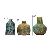 Load image into Gallery viewer, Textured Stoneware 3 Piece Table Vase Set 992AH
