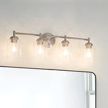 Load image into Gallery viewer, The Gray Barn Saffron 4-light Brushed Nickel Bath/Vanity Light - Brushed nickel
