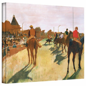 18" H x 24" W Brown 'The Parade, or Race Horses in front of The Stands' by Edgar Degas Painting Print on Wrapped Canvas 1415AH