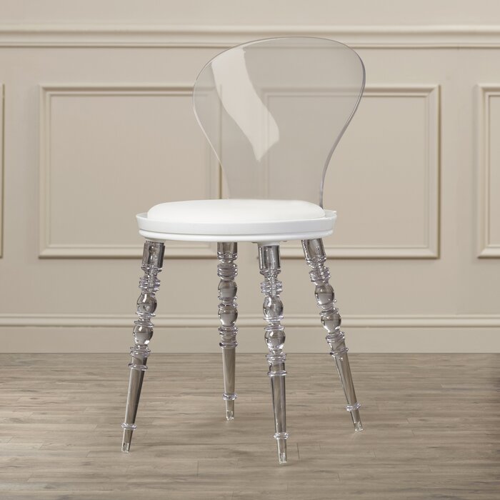 Single Therese Upholstered Side Chair White #1322HW