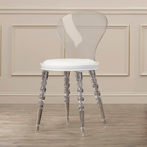 Single Therese Upholstered Side Chair White #1322HW