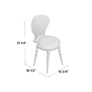 Single Therese Upholstered Side Chair White #1322HW