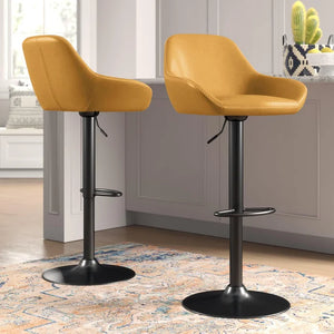 Thibodeaux Swivel Adjustable Height Bar Stool (Set of 2)
