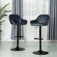 Load image into Gallery viewer, Navy Blue Thibodeaux Swivel Adjustable Height Bar Stool (Set of 2)
