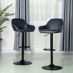 Navy Blue Thibodeaux Swivel Adjustable Height Bar Stool (Set of 2)