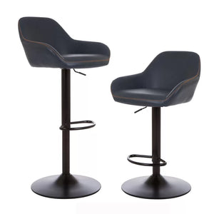 Thibodeaux Swivel Adjustable Height Bar Stool (Set of 2)