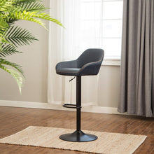 Load image into Gallery viewer, Navy Blue Thibodeaux Swivel Adjustable Height Bar Stool (Set of 2)
