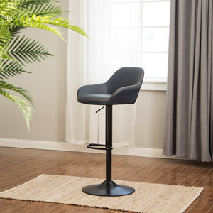 Navy Blue Thibodeaux Swivel Adjustable Height Bar Stool (Set of 2)