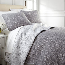 Load image into Gallery viewer, Full/Queen Quilt + 2 Standard Shams Gray Thijmen Microfiber Reversible Quilt Set
