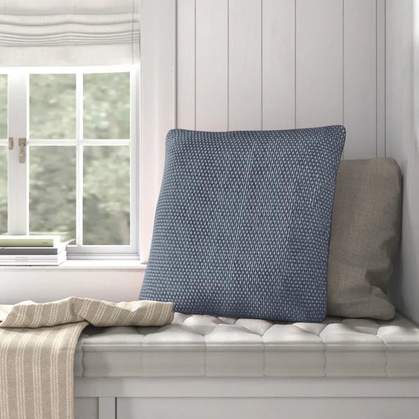 Indigo Tiana Square Cotton Pillow Cover and Insert - Set of 2 pillows