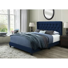 Load image into Gallery viewer, Queen Blue Tianna Tufted Upholstered Low Profile Standard Bed
