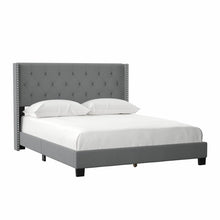 Load image into Gallery viewer, Queen Gray Tianna Tufted Upholstered Low Profile Standard Bed 2107AH
