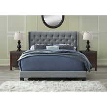 Load image into Gallery viewer, Queen Gray Tianna Tufted Upholstered Low Profile Standard Bed 2107AH
